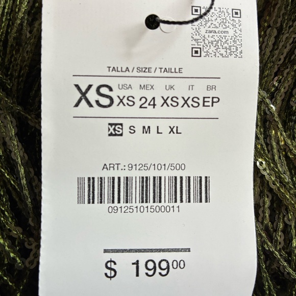 NWT. Zara ZW Collection Limited Edition Green Sequin Pencil Skirt. Size XS. - Picture 8 of 11